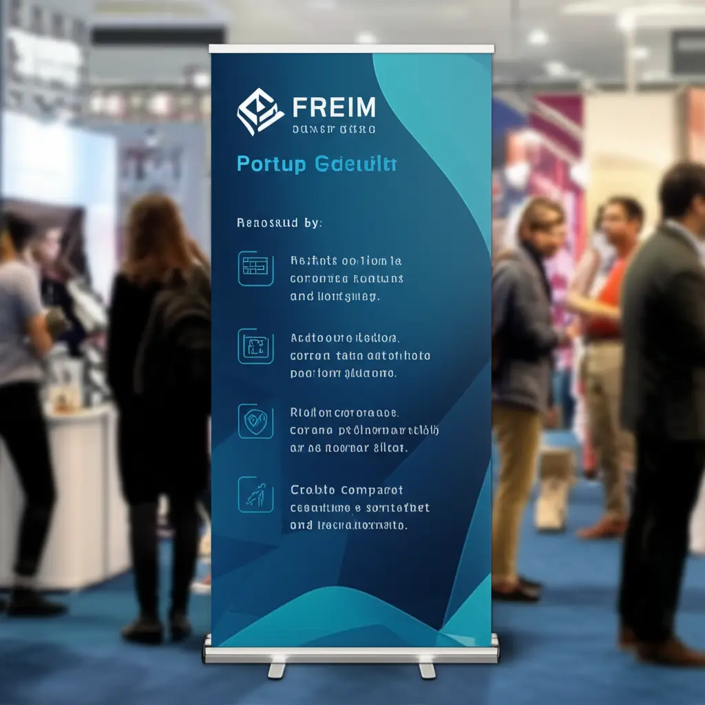 Trade show roll up banner with eye-catching design